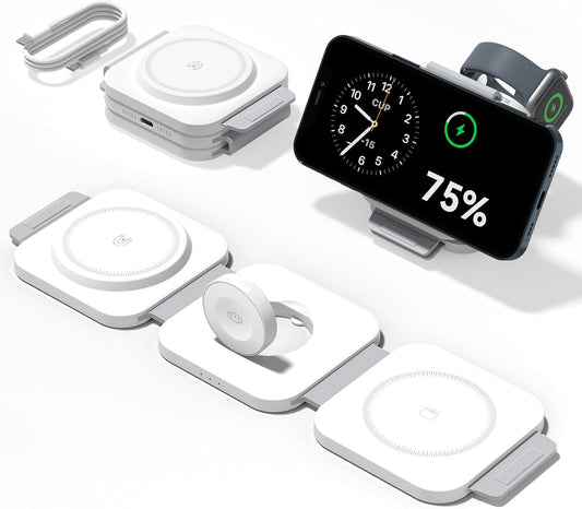 LumiDock™ 3'ü 1 Arada Katlanabilir Kablosuz Şarj İstasyonu - Lumipop