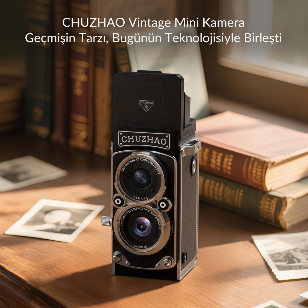 CHUZHAO Mini Retro Dijital Kamera – TLR Tarzı, Kompakt ve Eğlenceli - Lumipop