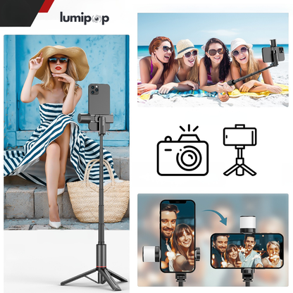 MiniStüdyo Plus™ – Işıklı Bluetooth Tripod & Selfie Standı - Lumipop