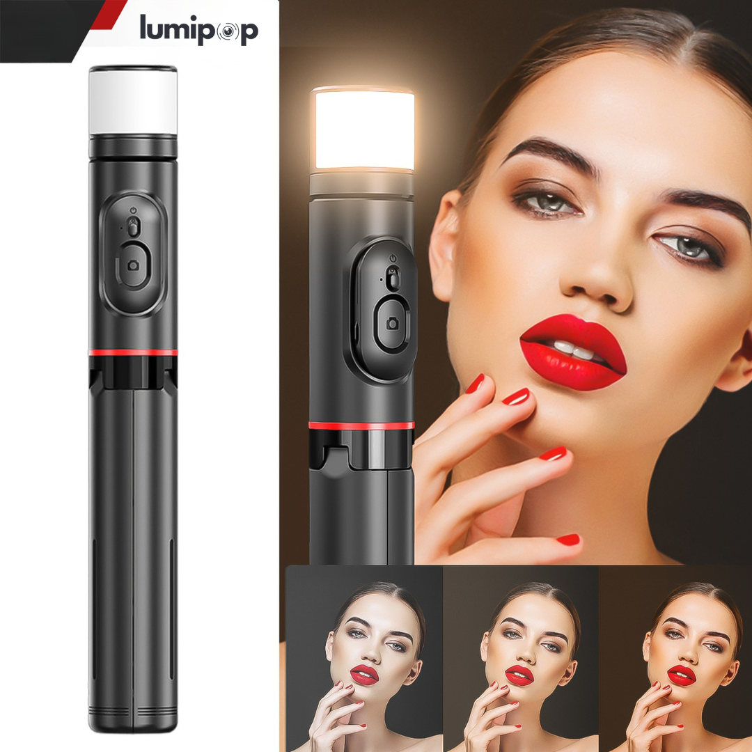 MiniStüdyo Plus™ – Işıklı Bluetooth Tripod & Selfie Standı - Lumipop