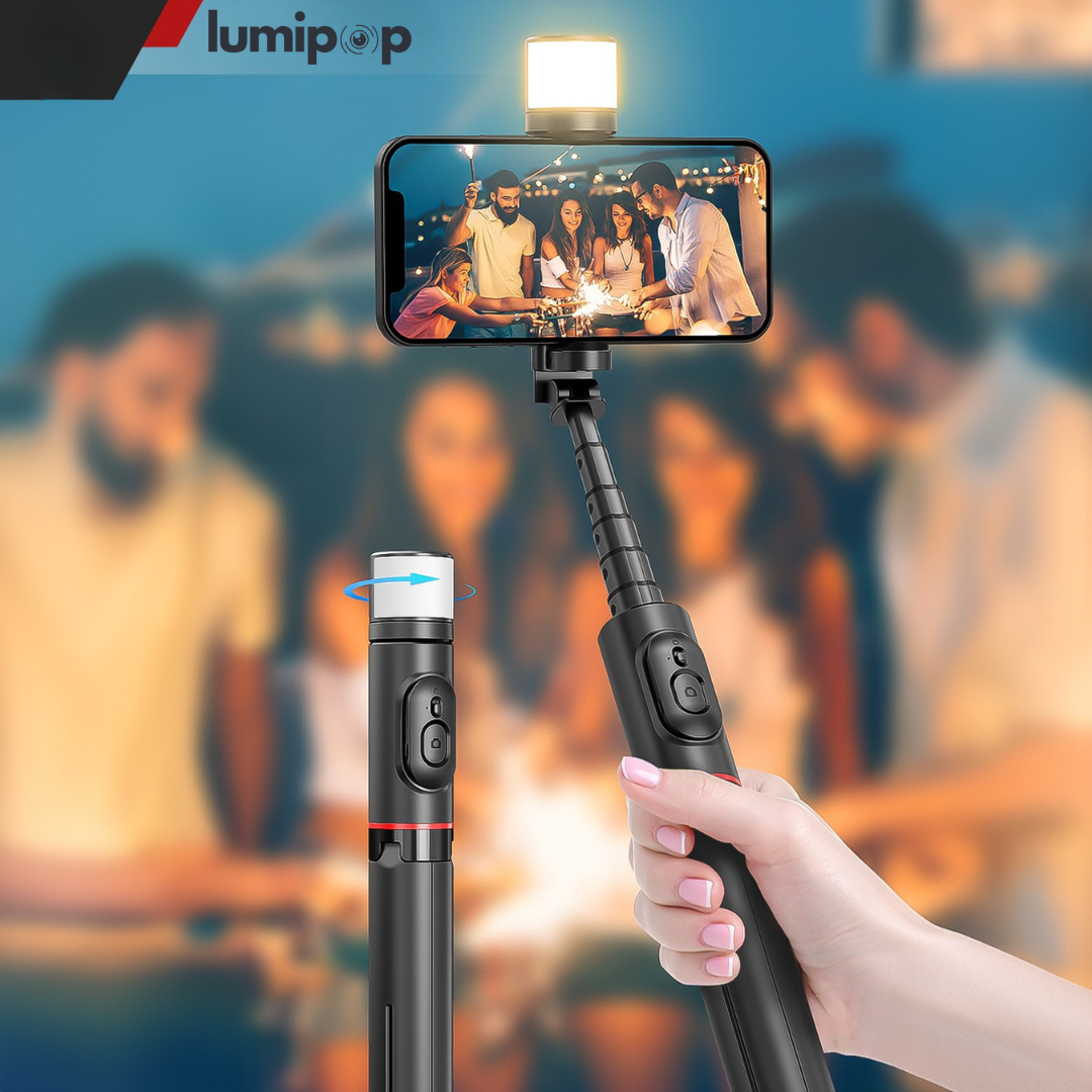 MiniStüdyo Plus™ – Işıklı Bluetooth Tripod & Selfie Standı - Lumipop